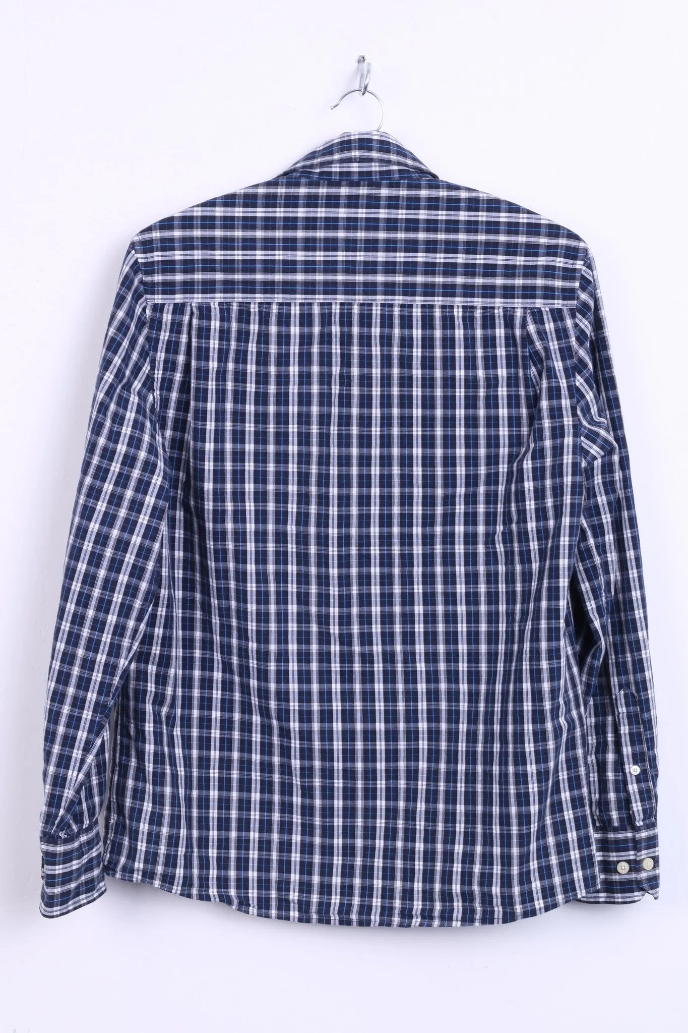 Merona Mens S Casual Shirt Check Navy Cotton Top