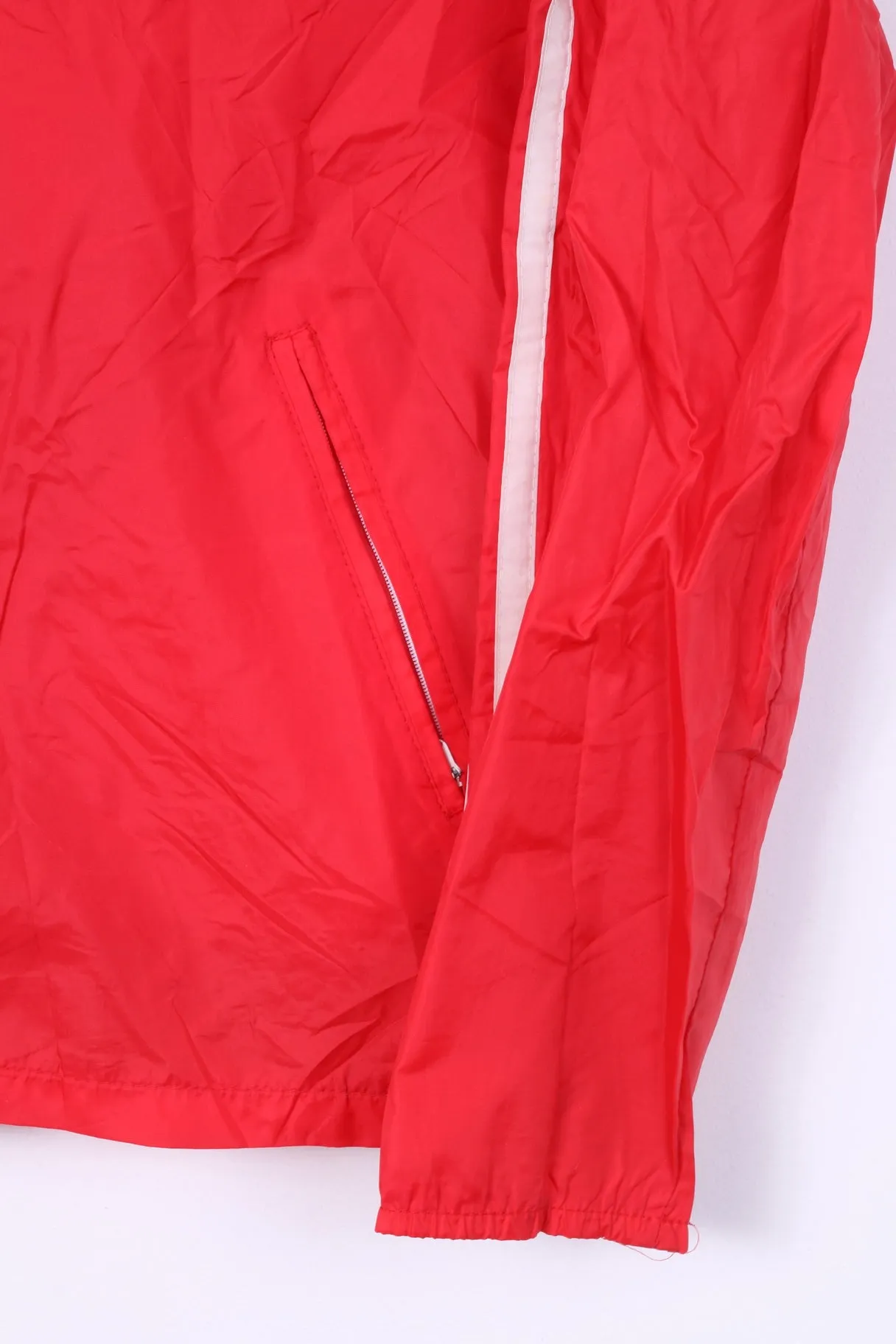 Monark Sport Ab Mens 6 Jacket Red Full Zipper Hooded Nylon Waterproof