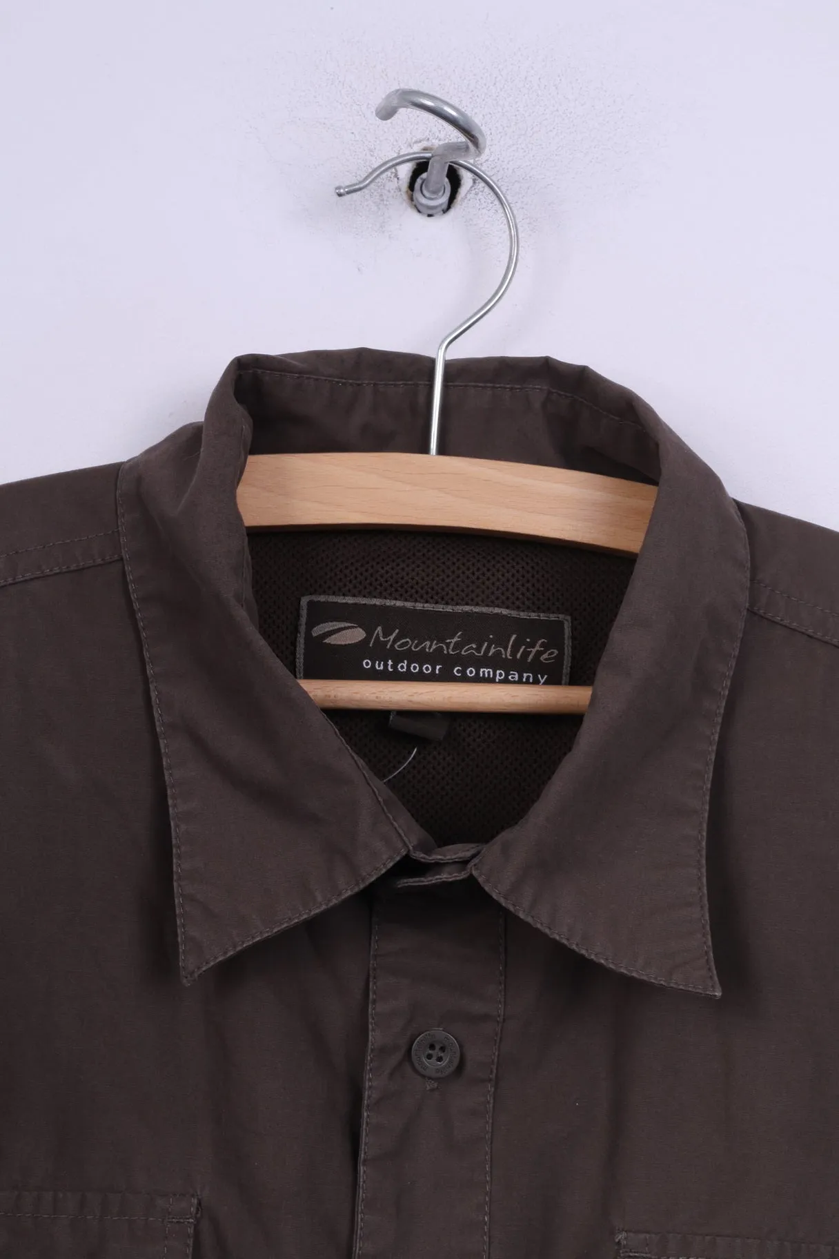 Mountainlife Mens XL(2X)  Casual Shirt Brown Short Sleeve Outdoor Company Brown