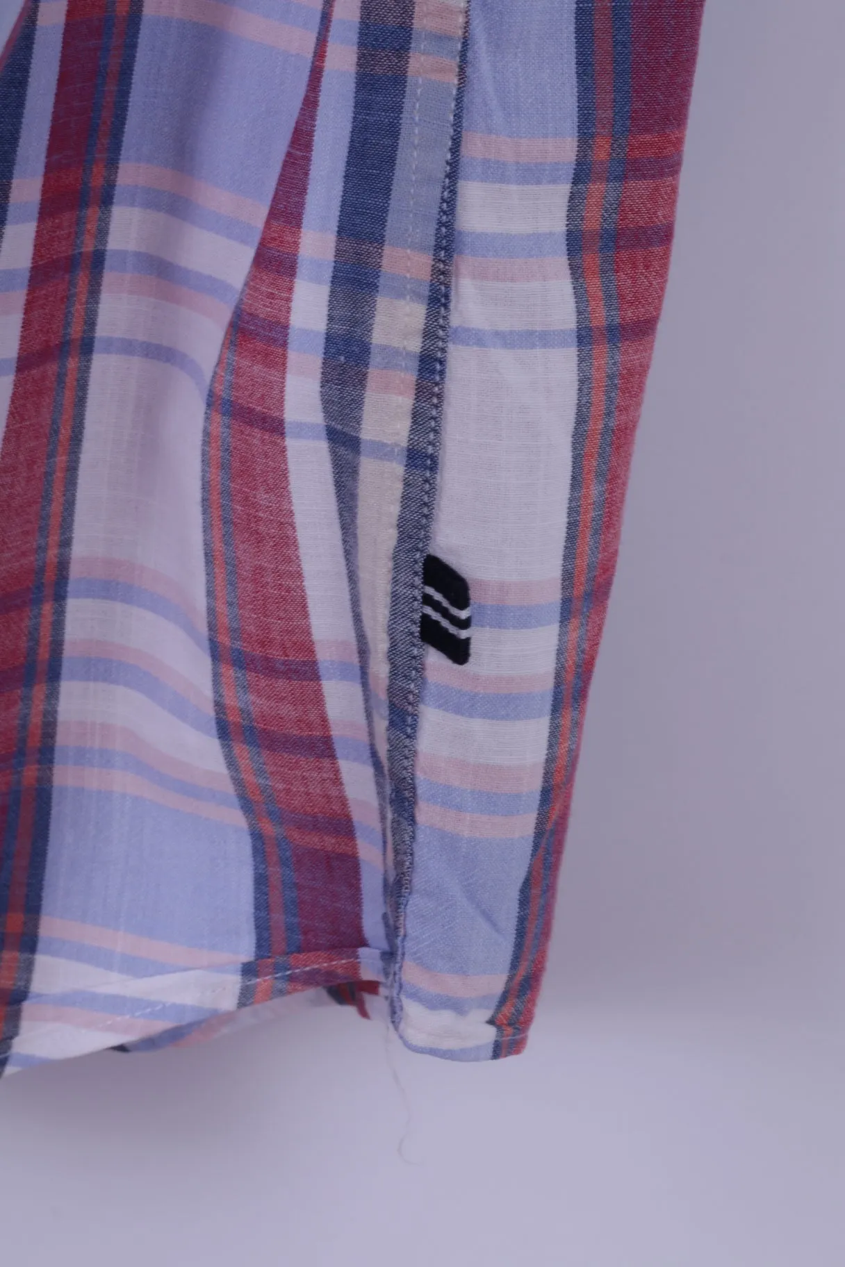 Nautica Mens L Casual Shirt Blue Check Heritage Fit 100% Cotton Long Sleeve