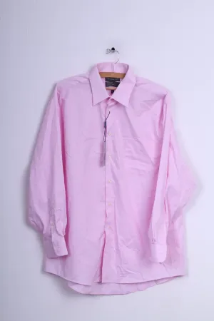 New Covington Mens L Casual Shirt Pink Cotton Classic Fit