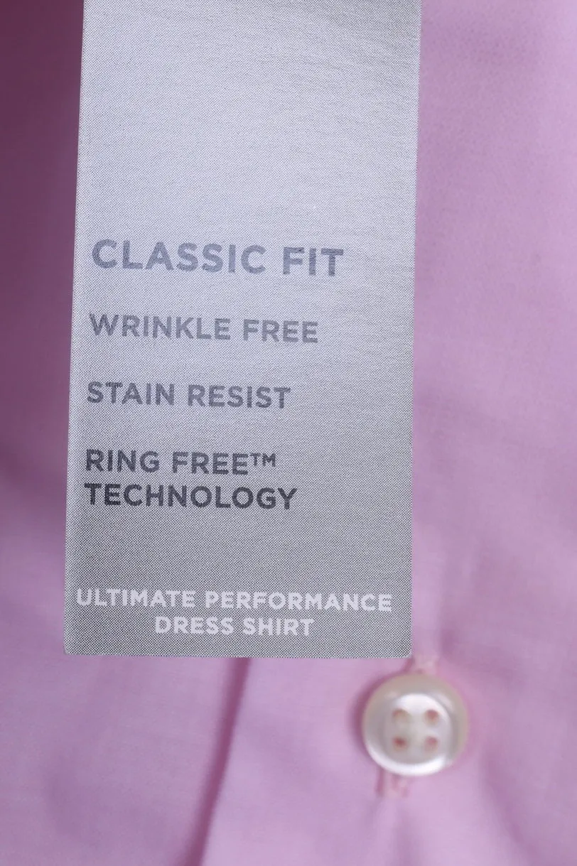 New Covington Mens L Casual Shirt Pink Cotton Classic Fit