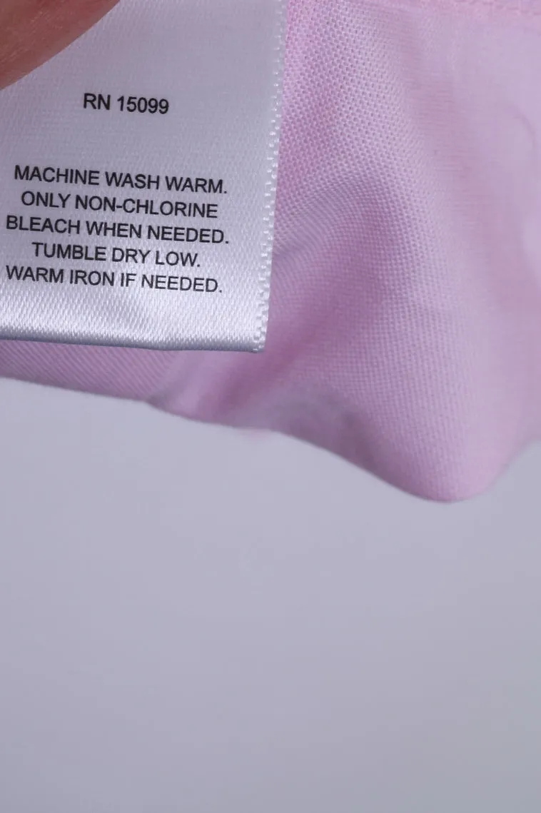New Covington Mens L Casual Shirt Pink Cotton Classic Fit