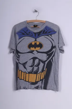New Look Batman Mens M T-Shirt Graphic Crew Neck TM&Dc Comics S10 Cotton Grey