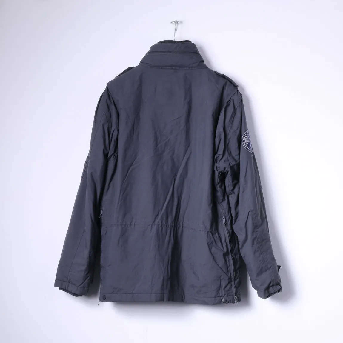 New Zealand Auckland Mens XXL Jacket Navy Padded Removable Lining Hidden Hood Top
