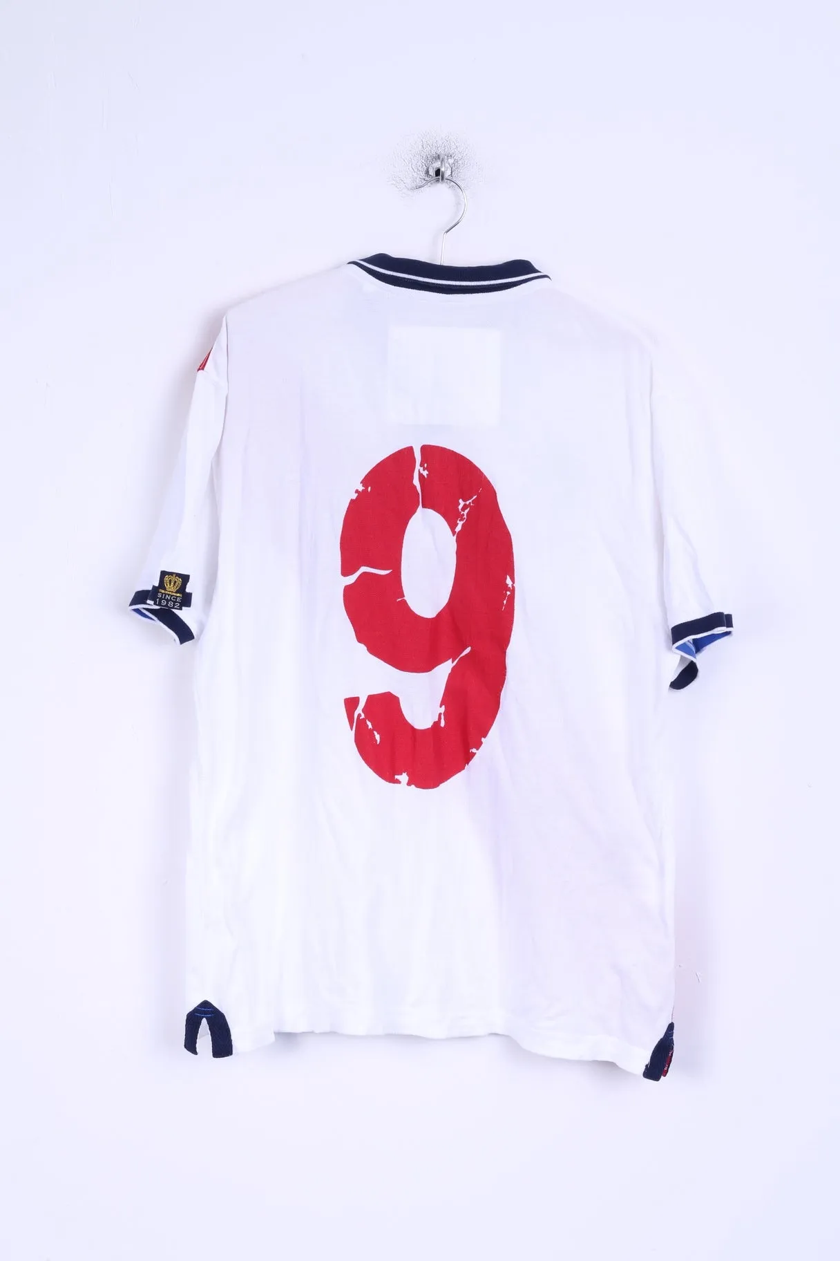 Next Mens XL Polo Shirt Cotton England No 9 White