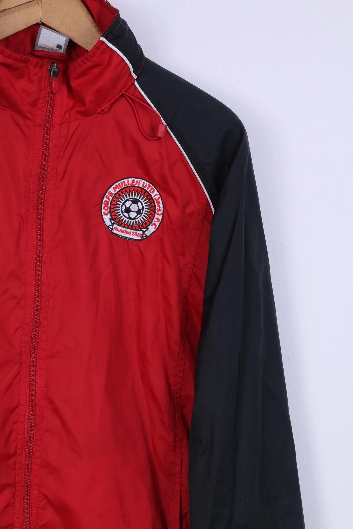 Nike Core Mullen Utd Mens S Track Top Jacket Red Nylon Waterproof Hidded Hood