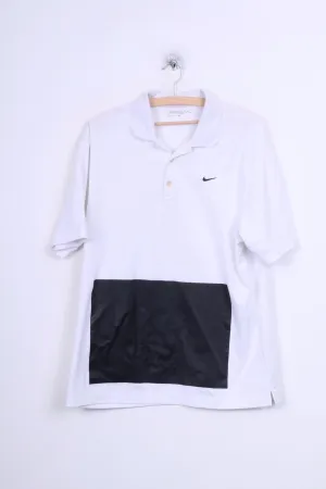 Nike Golf Mens L Polo Shirt White Sport Dri-Fit Training