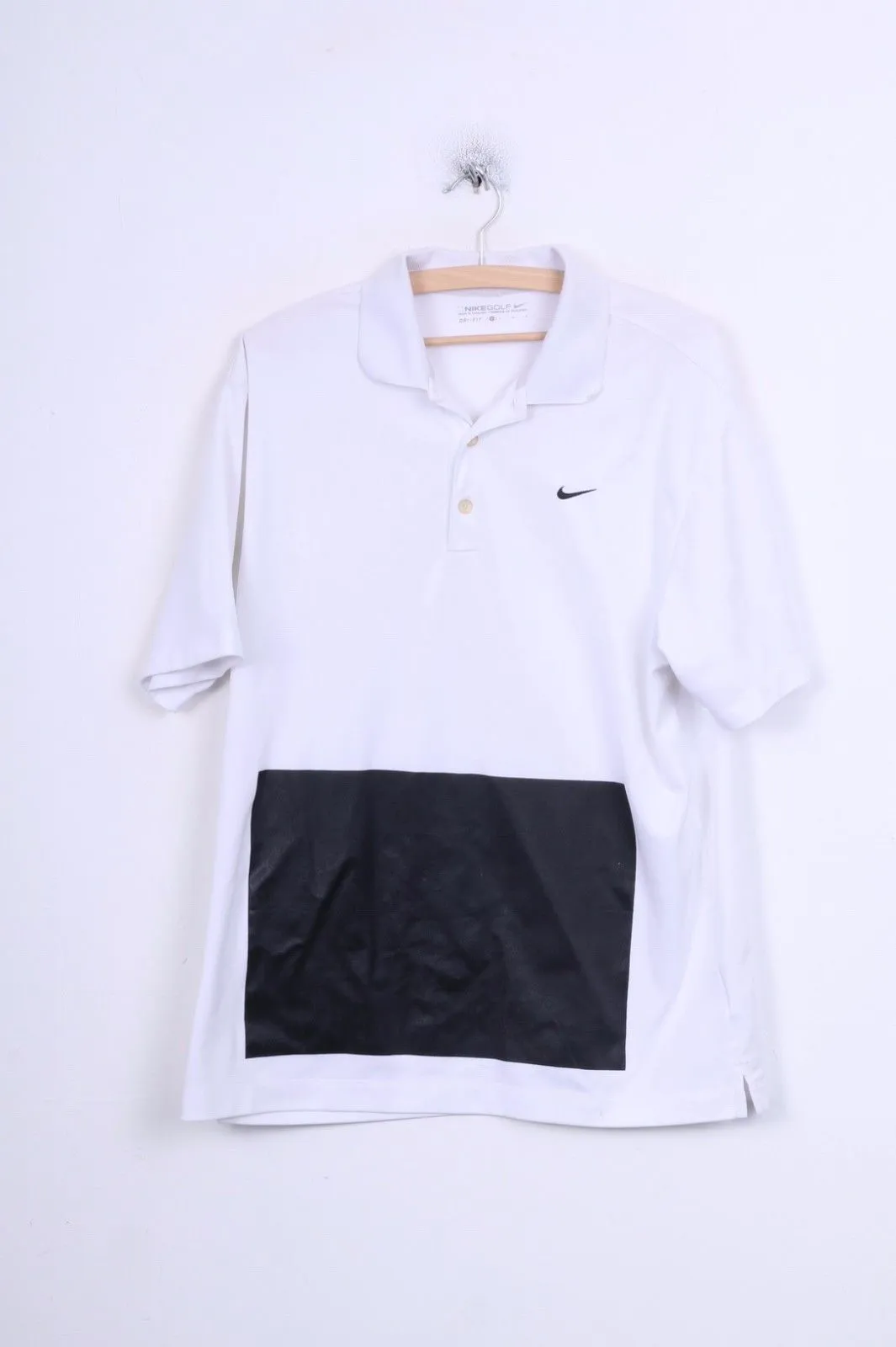 Nike Golf Mens L Polo Shirt White Sport Dri-Fit Training