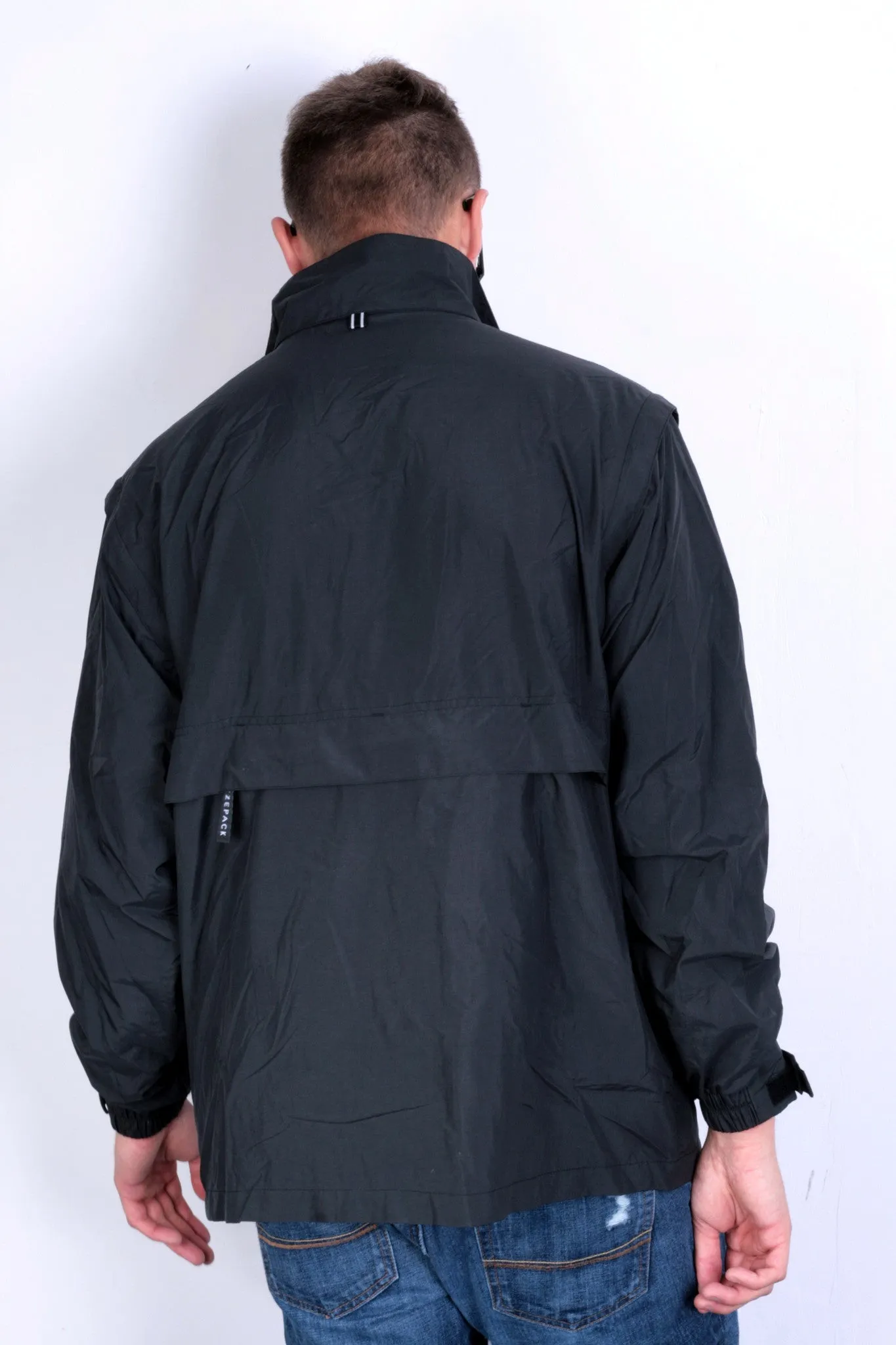 North End Mens L Jacket Full Zipper Black Waterproof