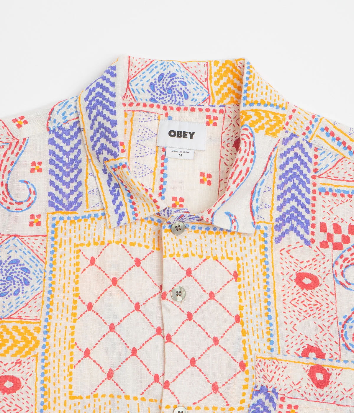 Obey Archie Short Sleeve Shirt - Cream Multi
