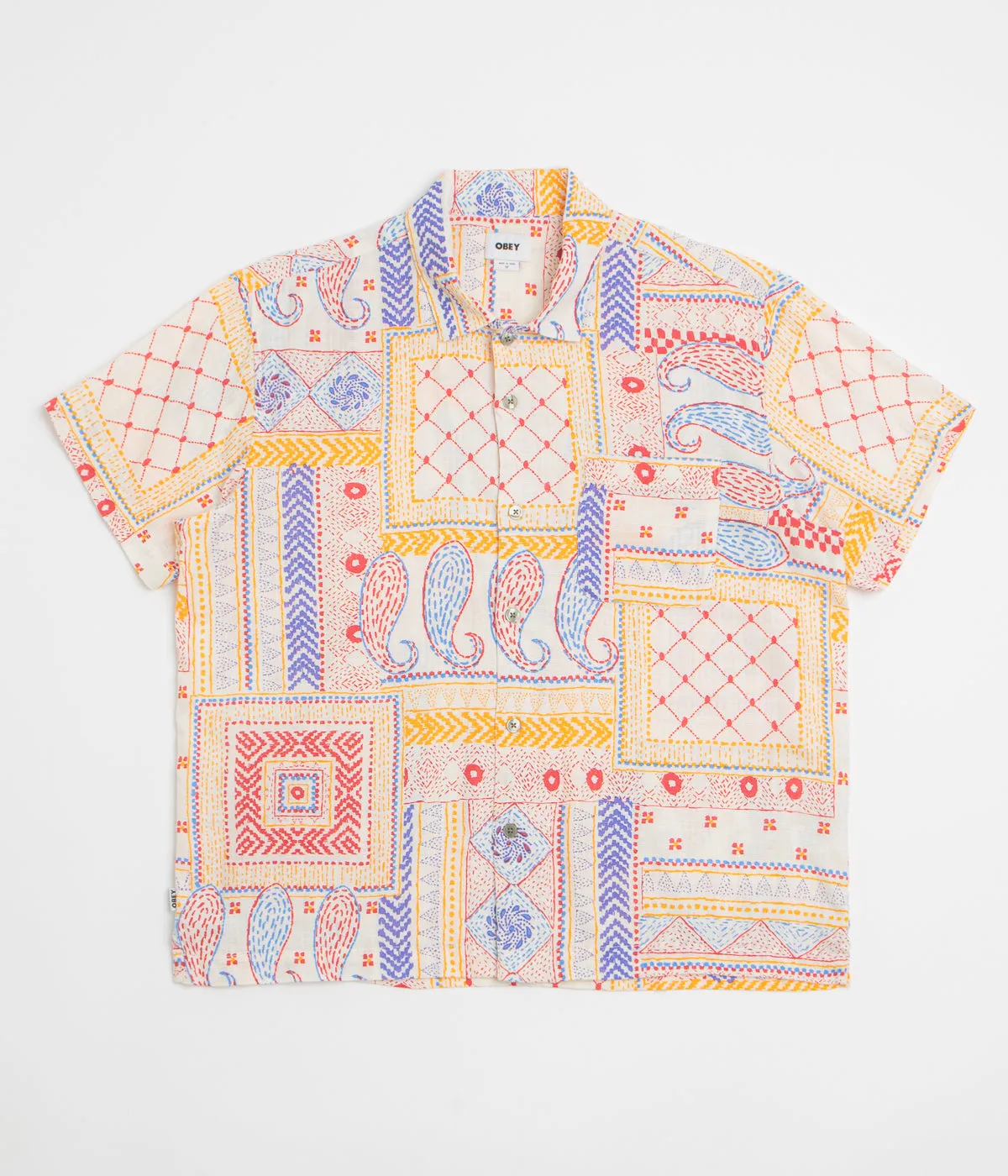 Obey Archie Short Sleeve Shirt - Cream Multi
