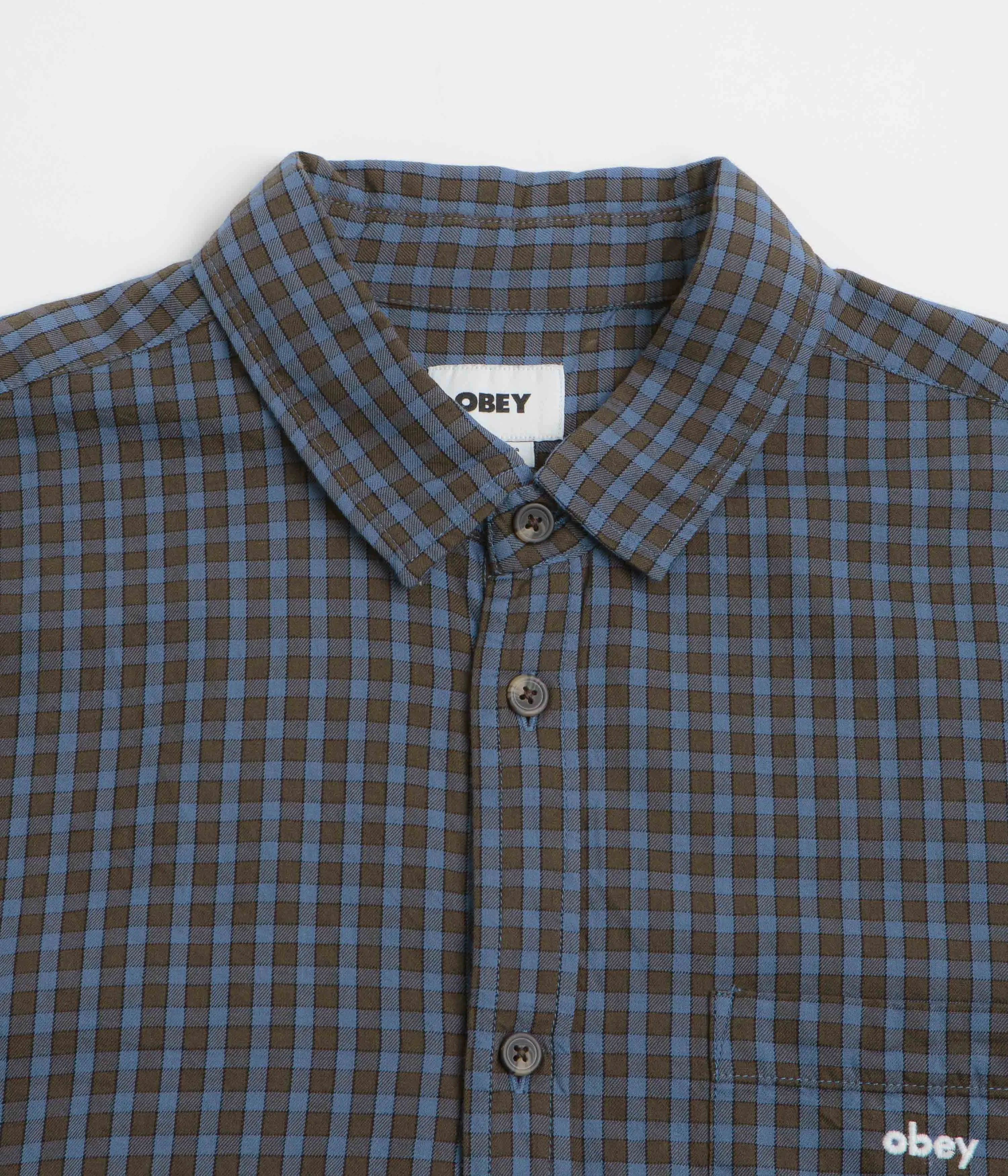 Obey Bigwig Otis Short Sleeve Shirt - Dull Blue Multi