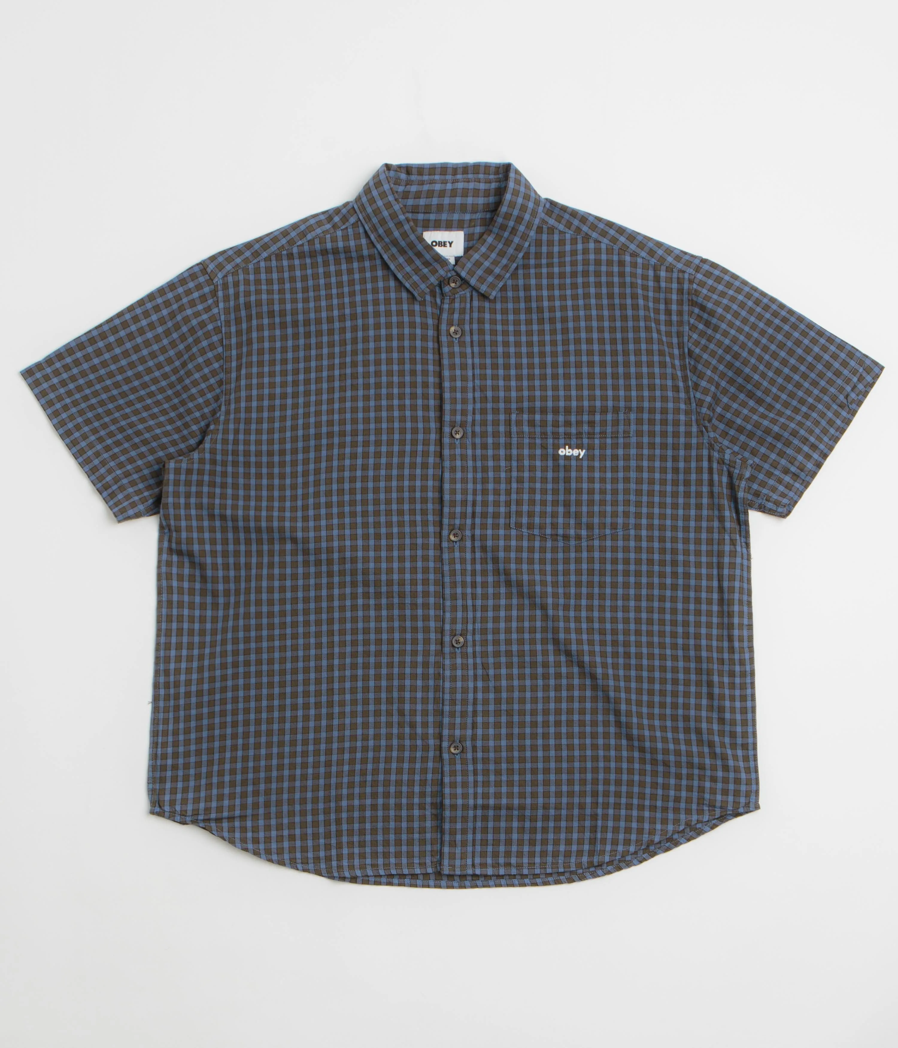 Obey Bigwig Otis Short Sleeve Shirt - Dull Blue Multi