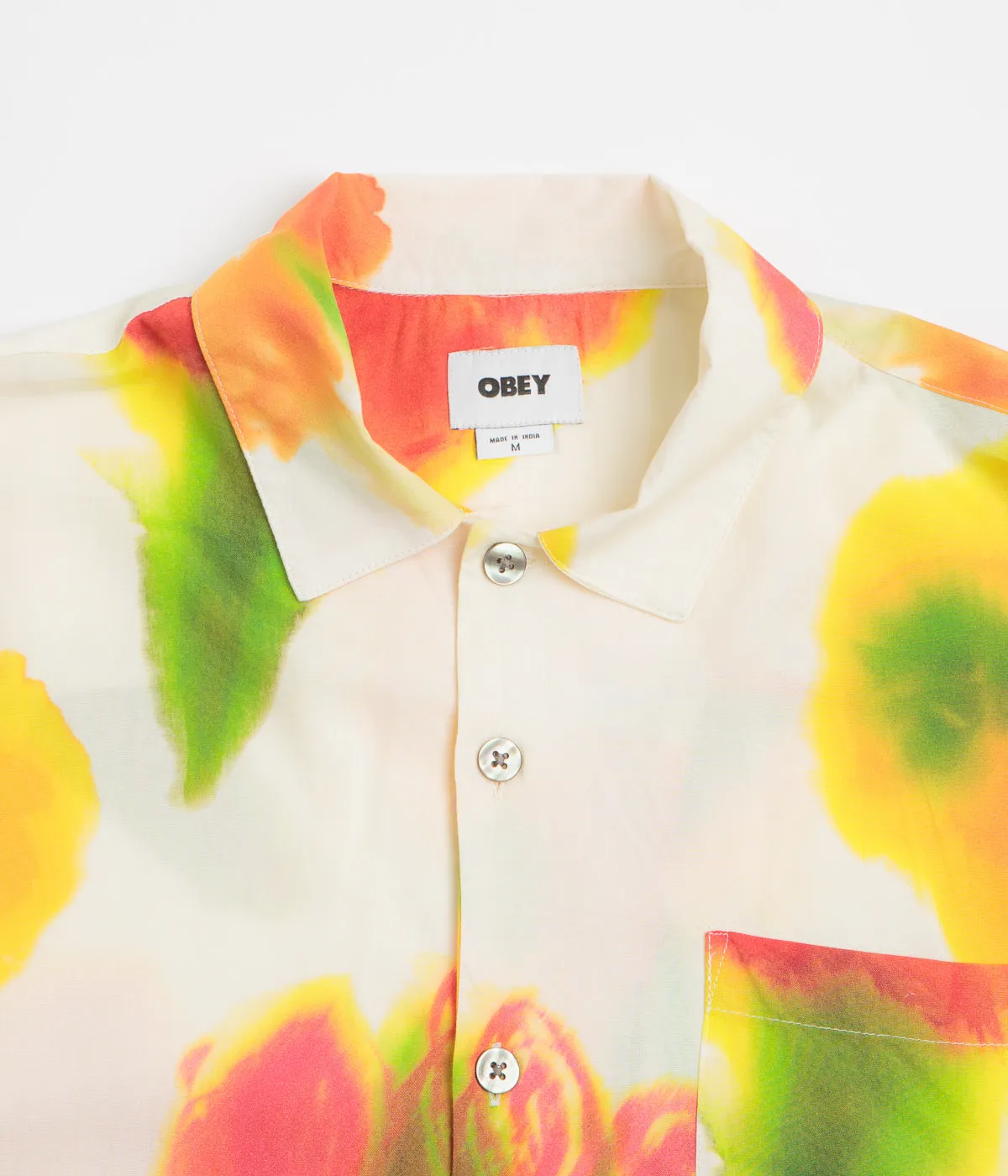Obey Kinney Short Sleeve Shirt - Cream Multi