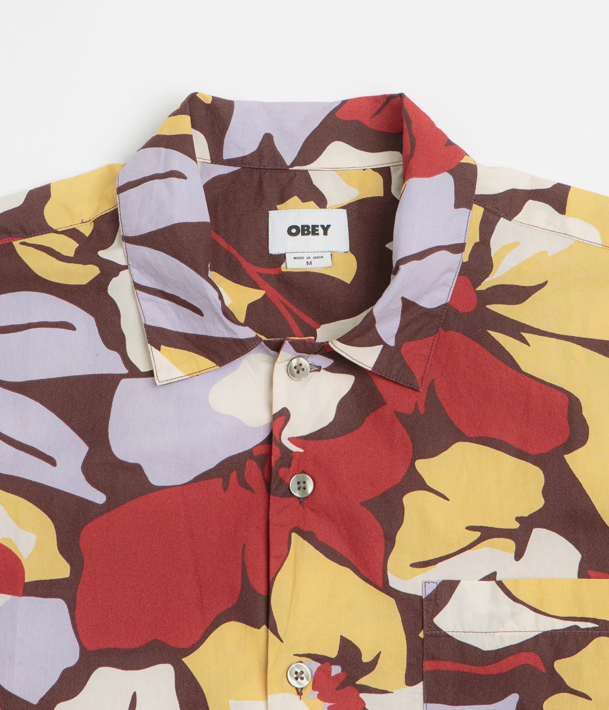 Obey Maxwell Short Sleeve Shirt - Chocolate Multi