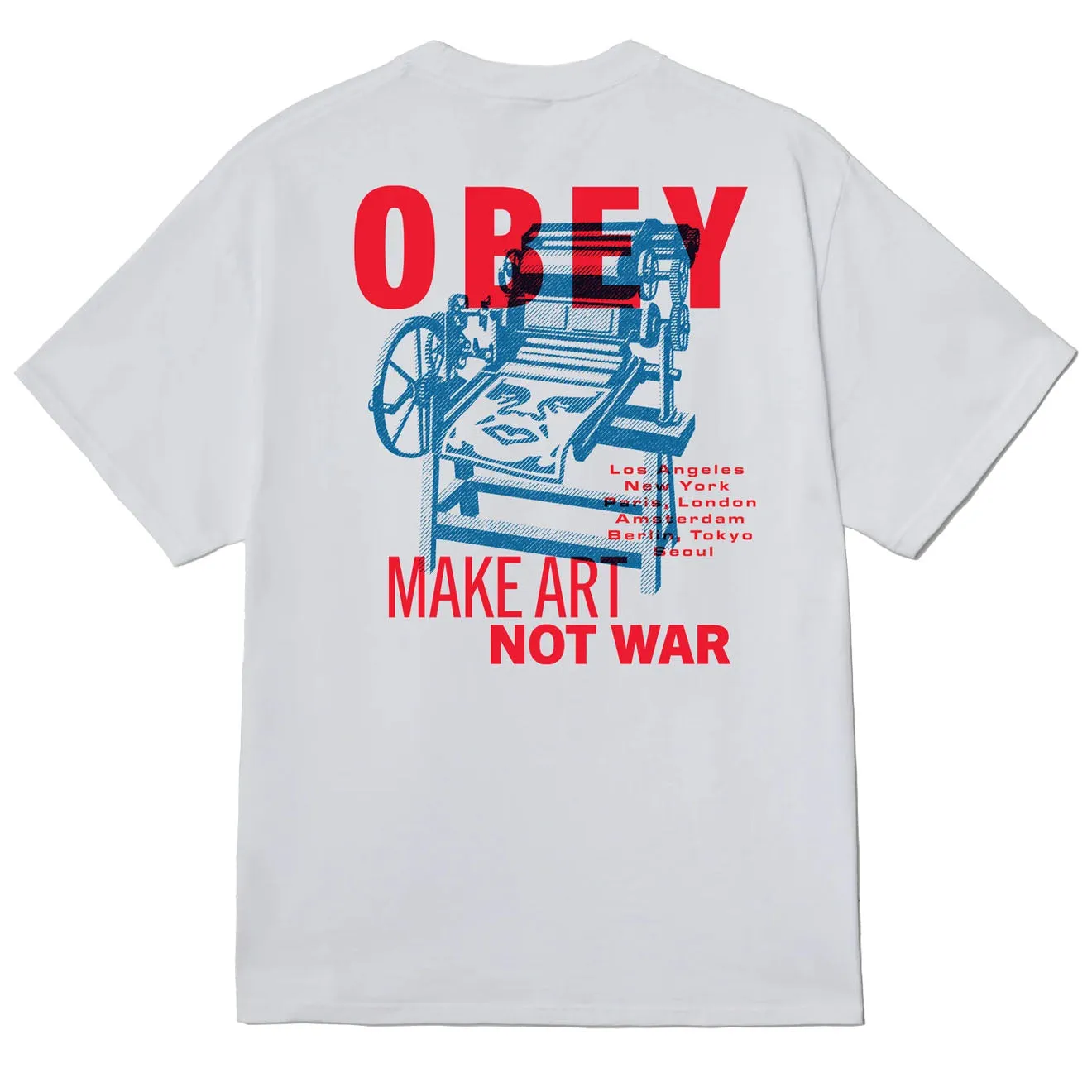 Obey Printing Press Make Art White