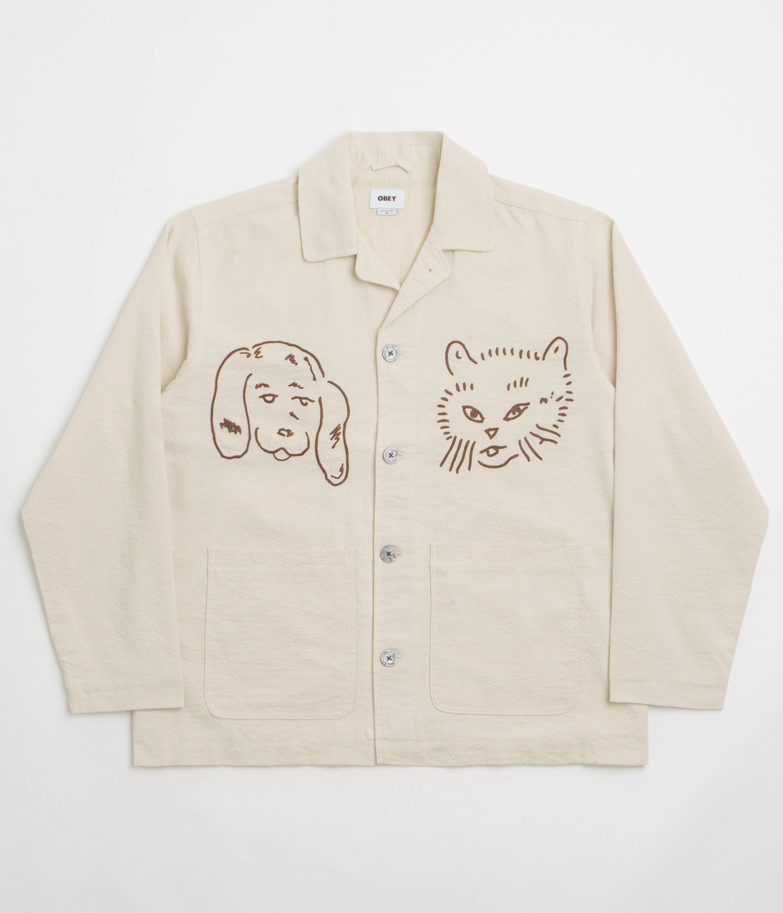 Obey Vesta Shirt Jacket - Egret