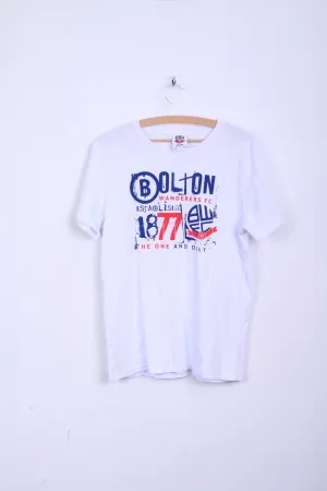 Official Merchandise Mens M T-Shirt White Crew Neck Wanderers Fc