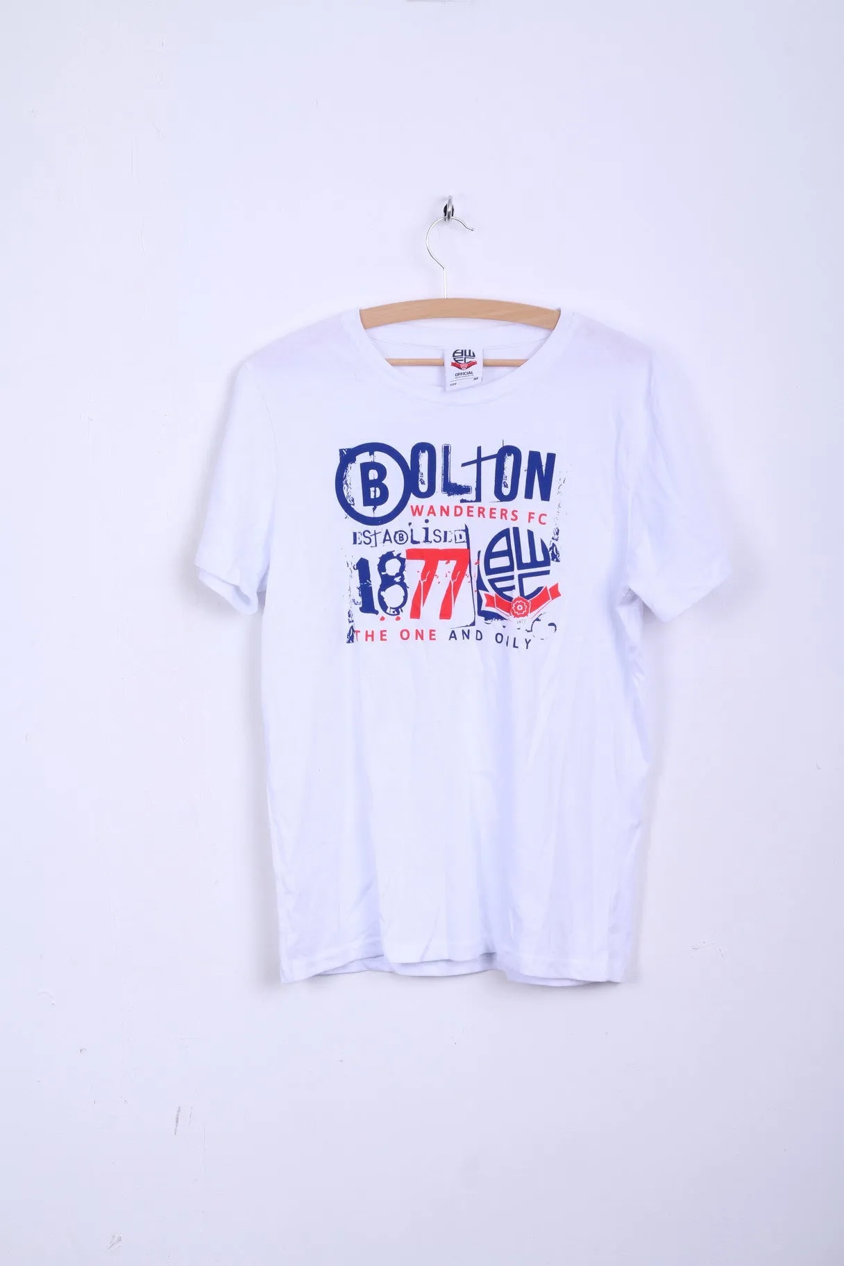 Official Merchandise Mens M T-Shirt White Crew Neck Wanderers Fc