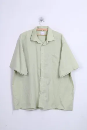 OLYMP Luxor Mens XXL Casual Shirt Green Short Sleeve Standard Collar 45