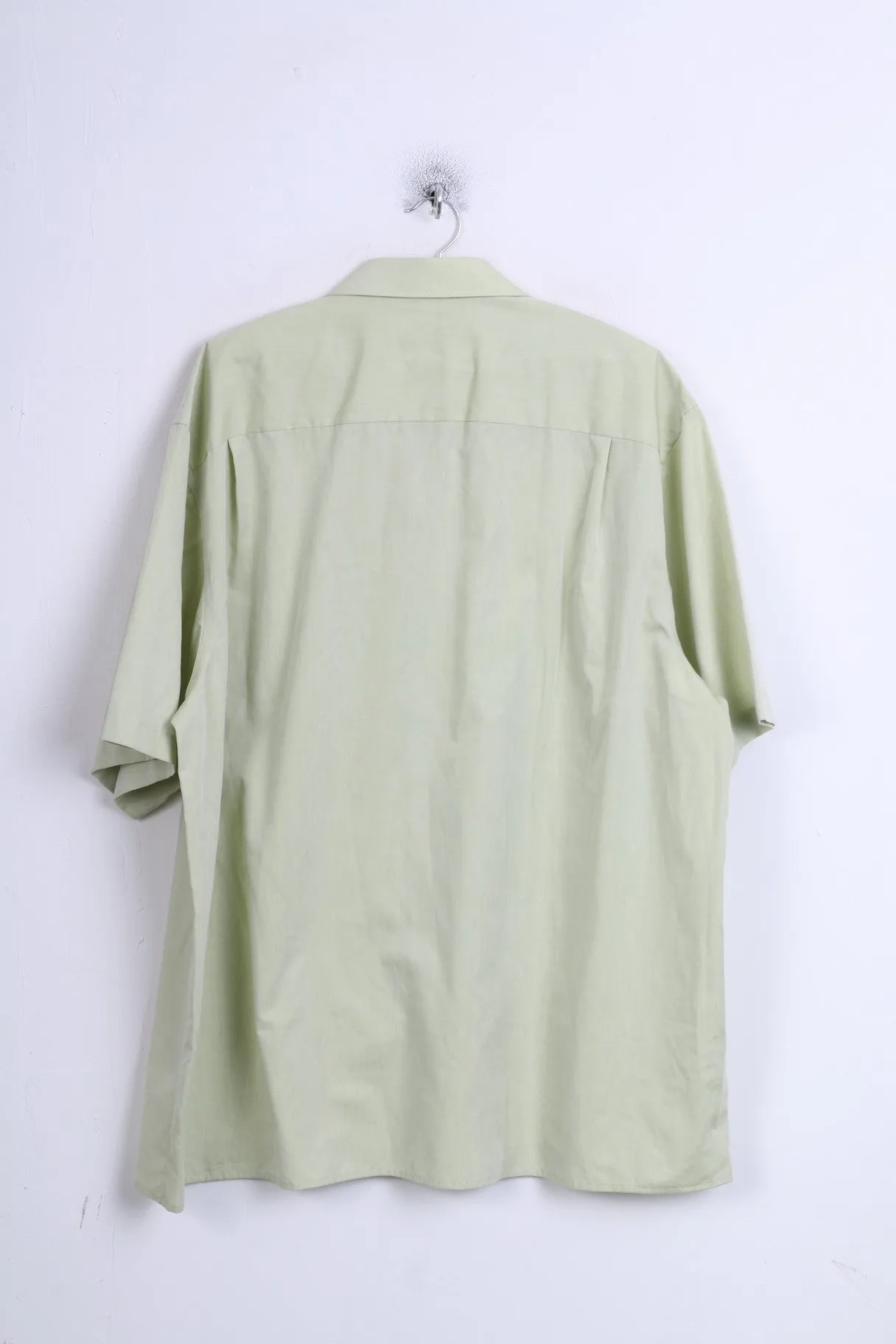 OLYMP Luxor Mens XXL Casual Shirt Green Short Sleeve Standard Collar 45