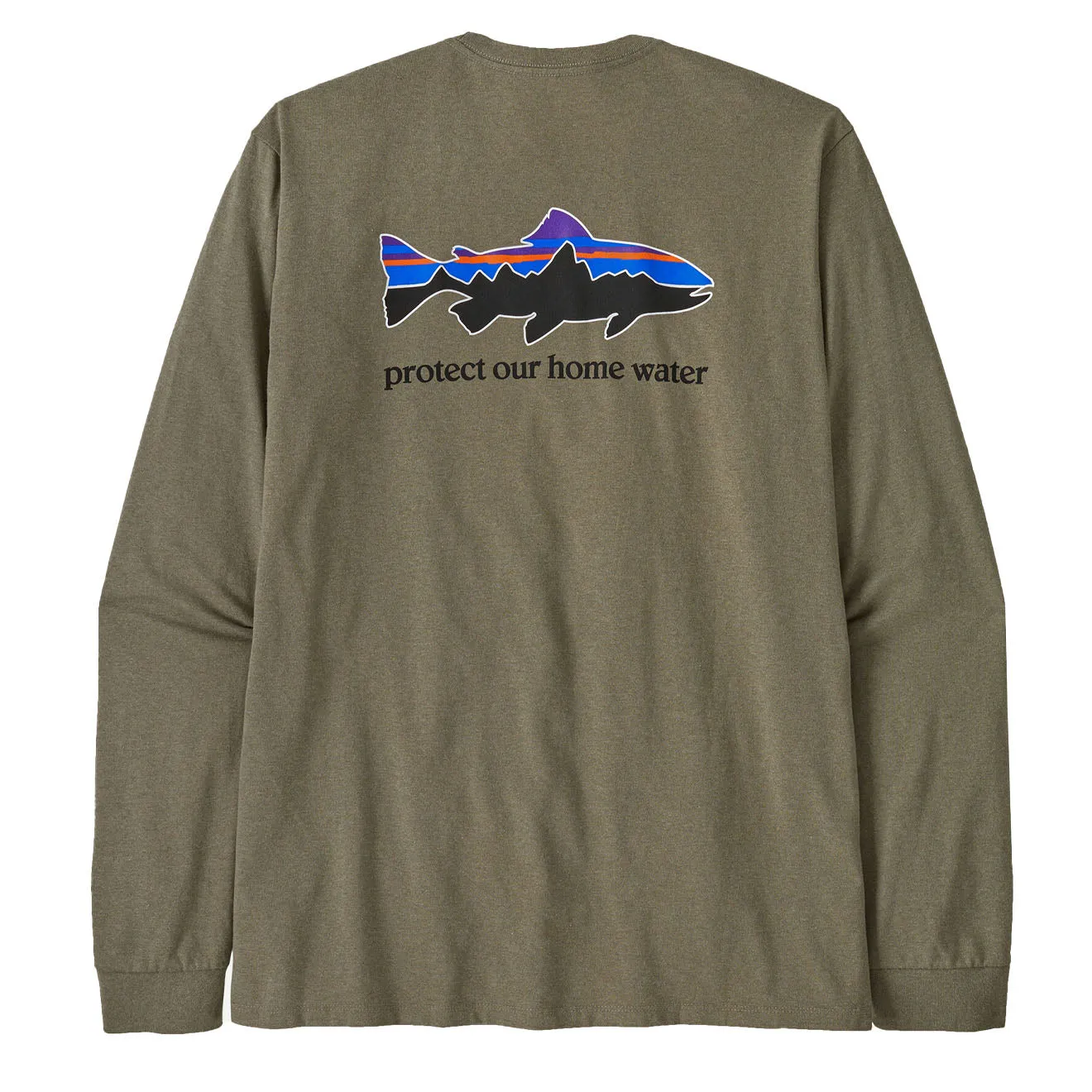 Patagonia L/S Home Water Trout Responsibili-Tee River Rock Green
