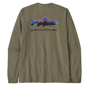 Patagonia L/S Home Water Trout Responsibili-Tee River Rock Green