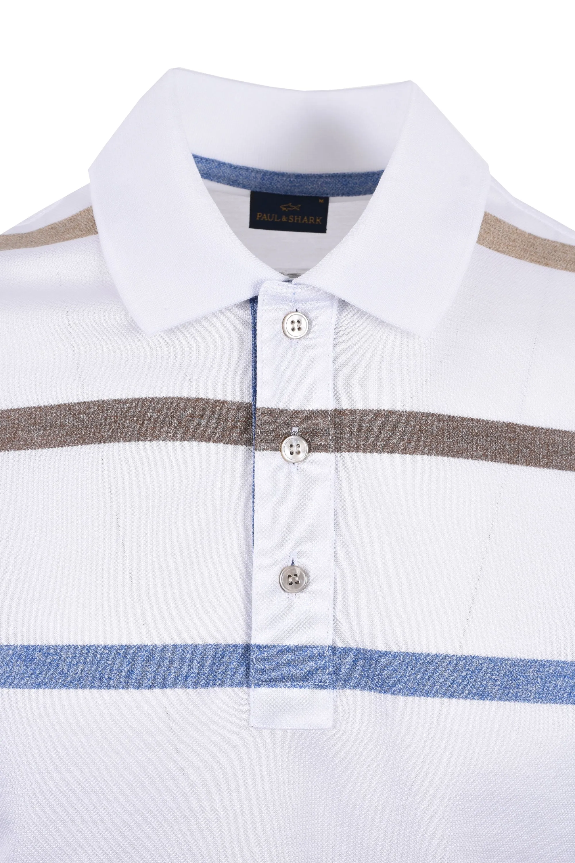 Paul And Shark Polo Shirt White Multi Stripe