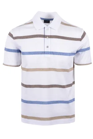 Paul And Shark Polo Shirt White Multi Stripe