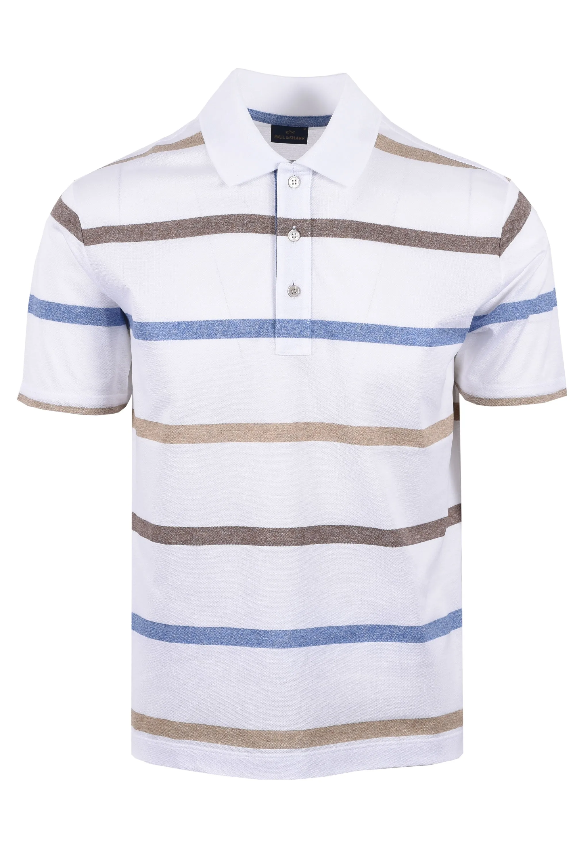 Paul And Shark Polo Shirt White Multi Stripe