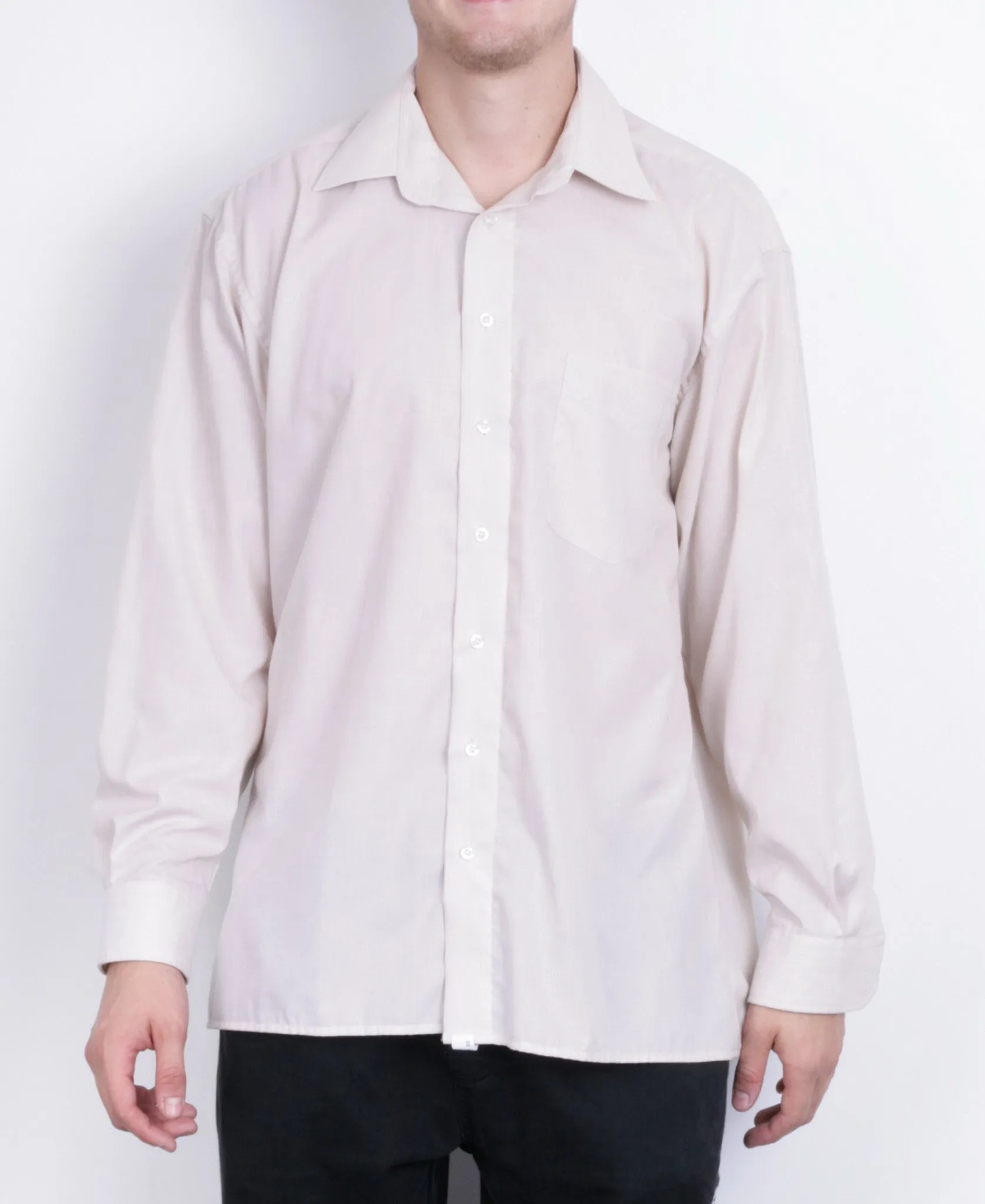 Paul R. Smith Mens 41 M Casual Shirt Beige Long Sleeve Cotton