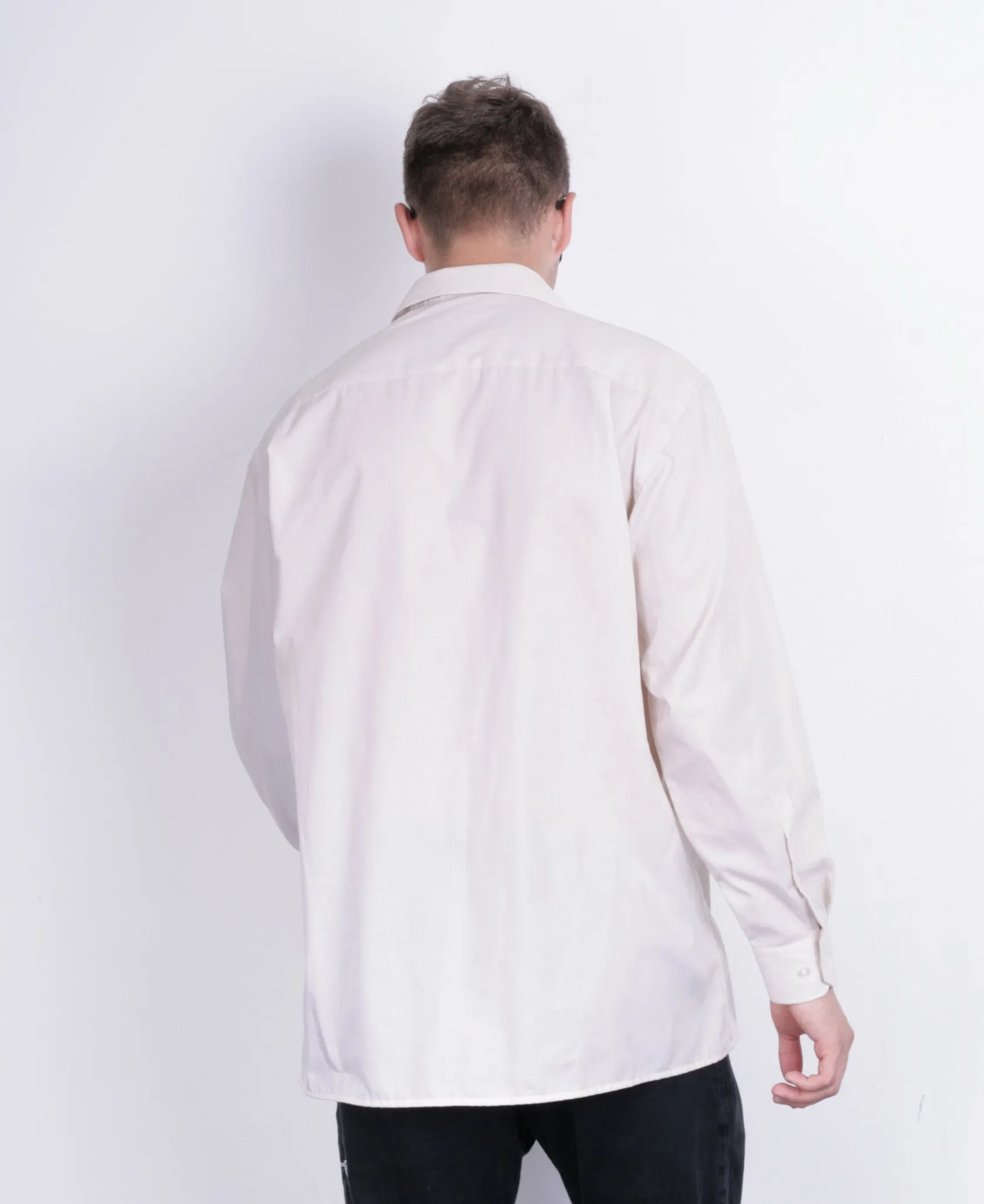 Paul R. Smith Mens 41 M Casual Shirt Beige Long Sleeve Cotton