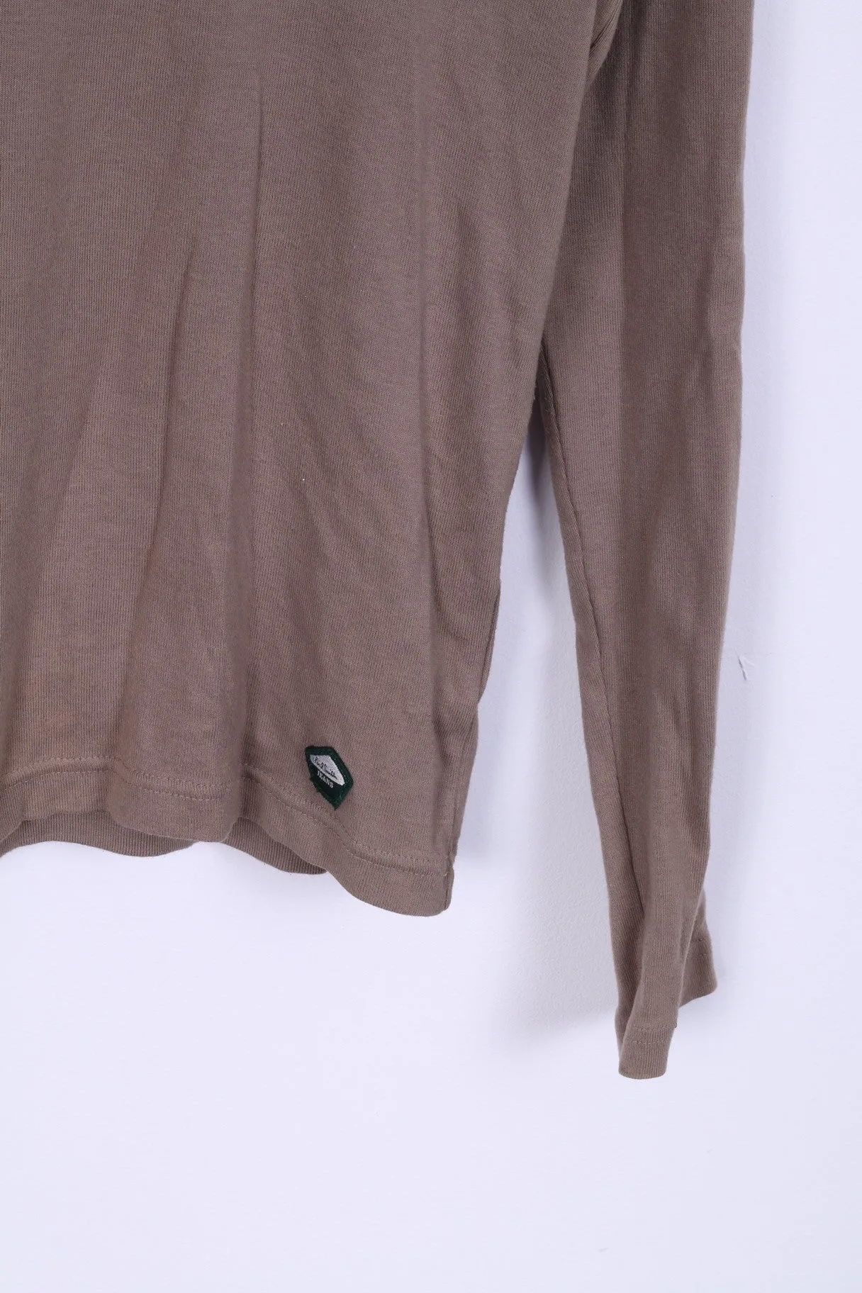 Paul Smith Jeans Mens L Shirt Long Sleeved Khaki Cotton Top