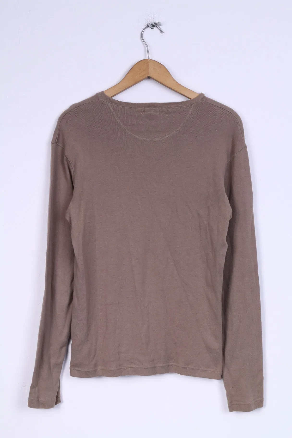 Paul Smith Jeans Mens L Shirt Long Sleeved Khaki Cotton Top