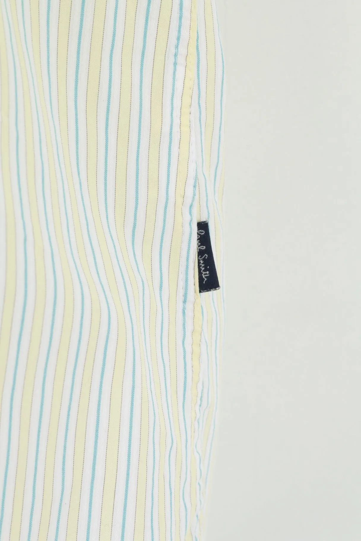 Paul Smith Jeans Mens XL (L) Casual Shirt Yellow Green Striped Cotton Top