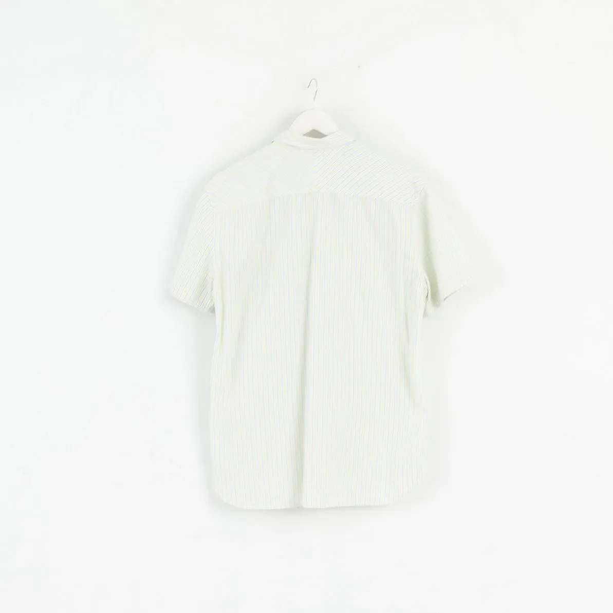 Paul Smith Jeans Mens XL (L) Casual Shirt Yellow Green Striped Cotton Top