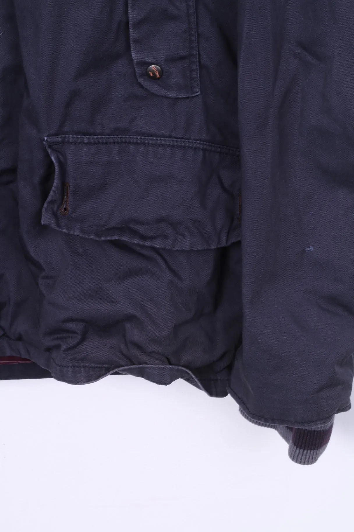 Paul Smith PSJ Mens XL Jacket Full Zipper Blue Cotton Hooded