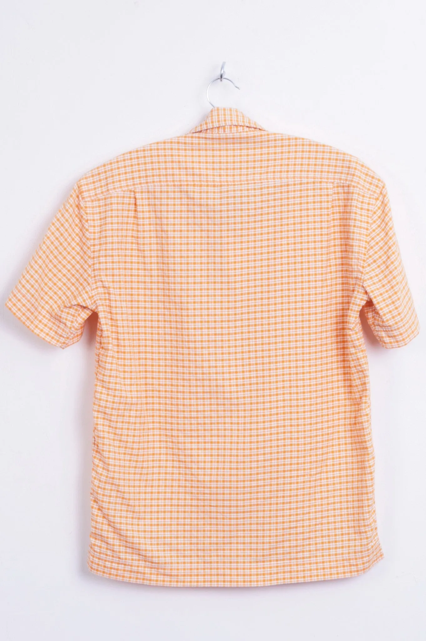Peak Performance Mens S Outdoor Shirt Check Orange Sweden Short Sleeve