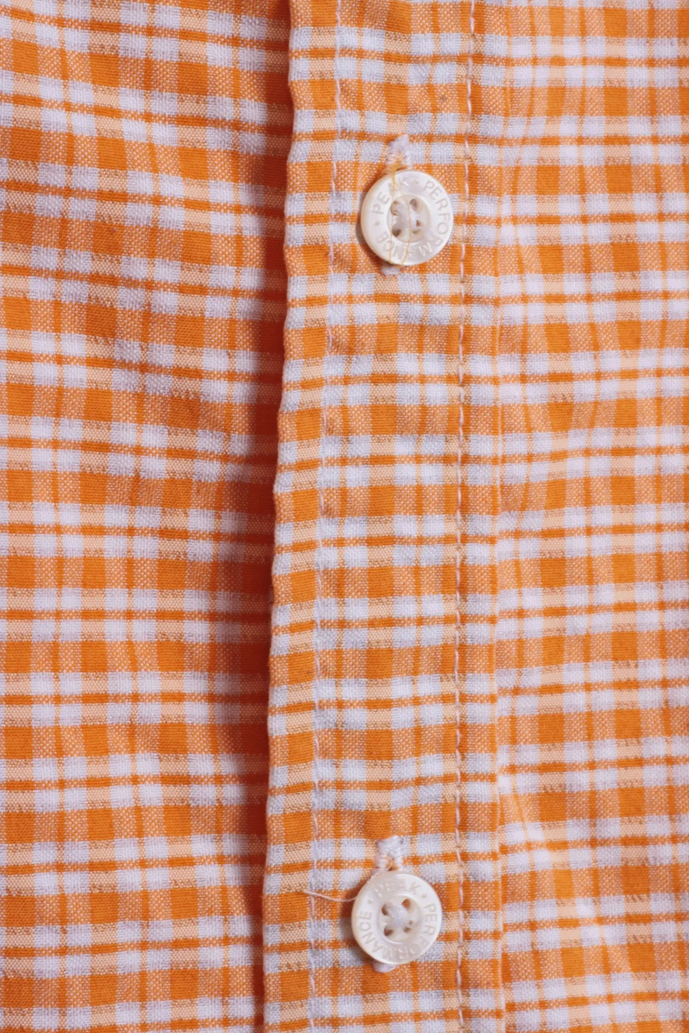 Peak Performance Mens S Outdoor Shirt Check Orange Sweden Short Sleeve
