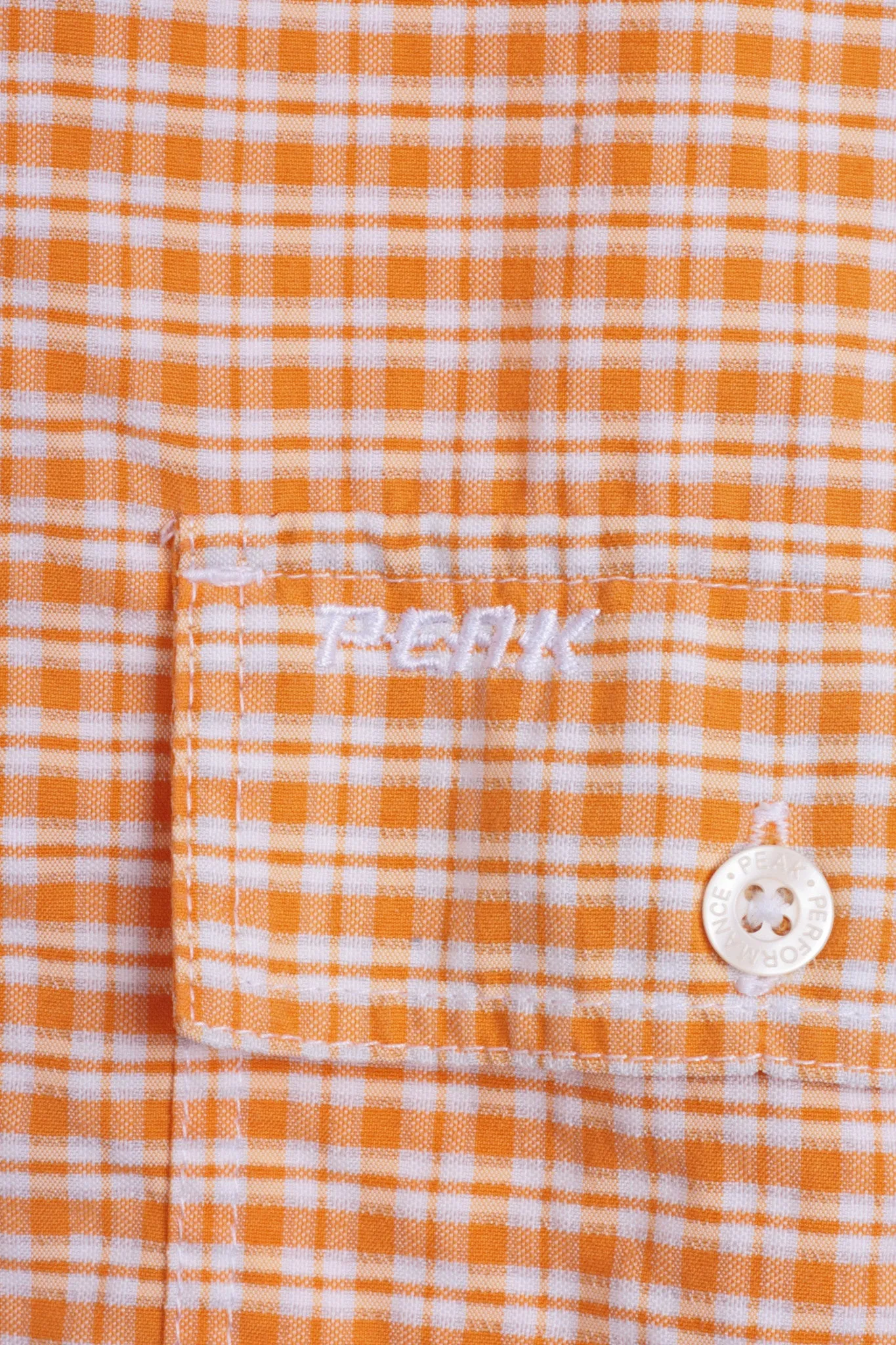 Peak Performance Mens S Outdoor Shirt Check Orange Sweden Short Sleeve