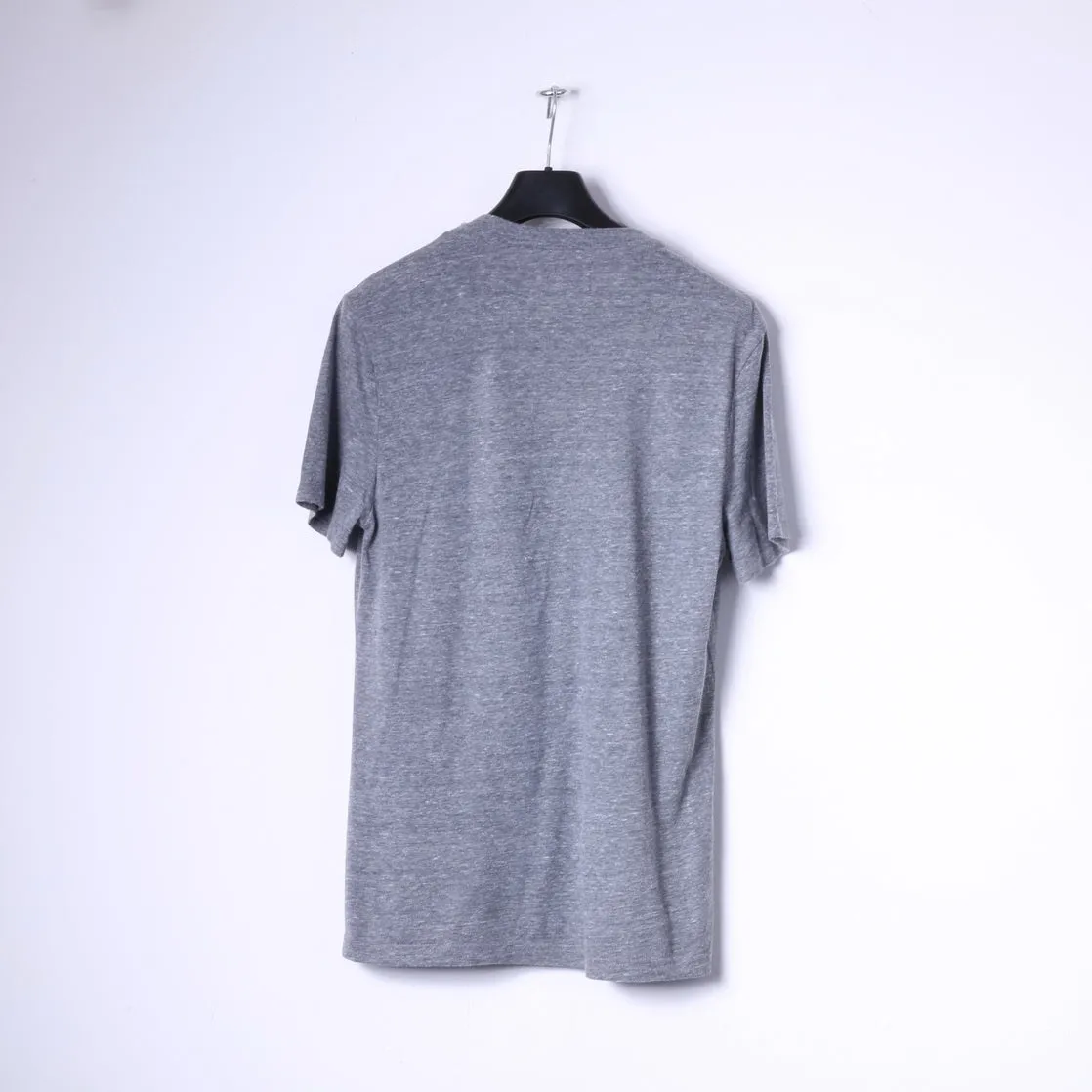 Penguin Mens L T-Shirt Grey Cotton Stretch Crew Neck Graphic Relax
