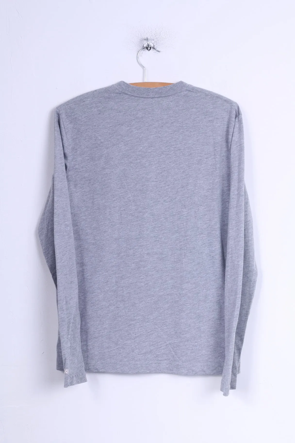 Penguin Mens S Long Sleeved Shirt Cotton Grey Crew Neck
