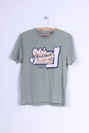 Penguin Mens S T-Shirt Khaki Cotton Crew Neck Graphic Shirt Pete's Surf Shop