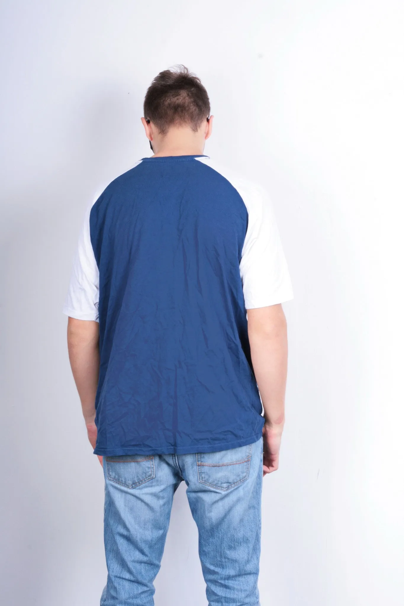 Polo Jeans Ralph Lauren Mens L T- Shirt Crew Neck Blue Logo Top