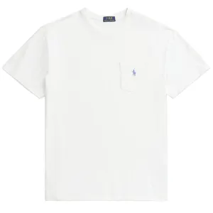 Polo Ralph Lauren Classic Fit Cotton-Linen Pocket T-Shirt Ceramic White