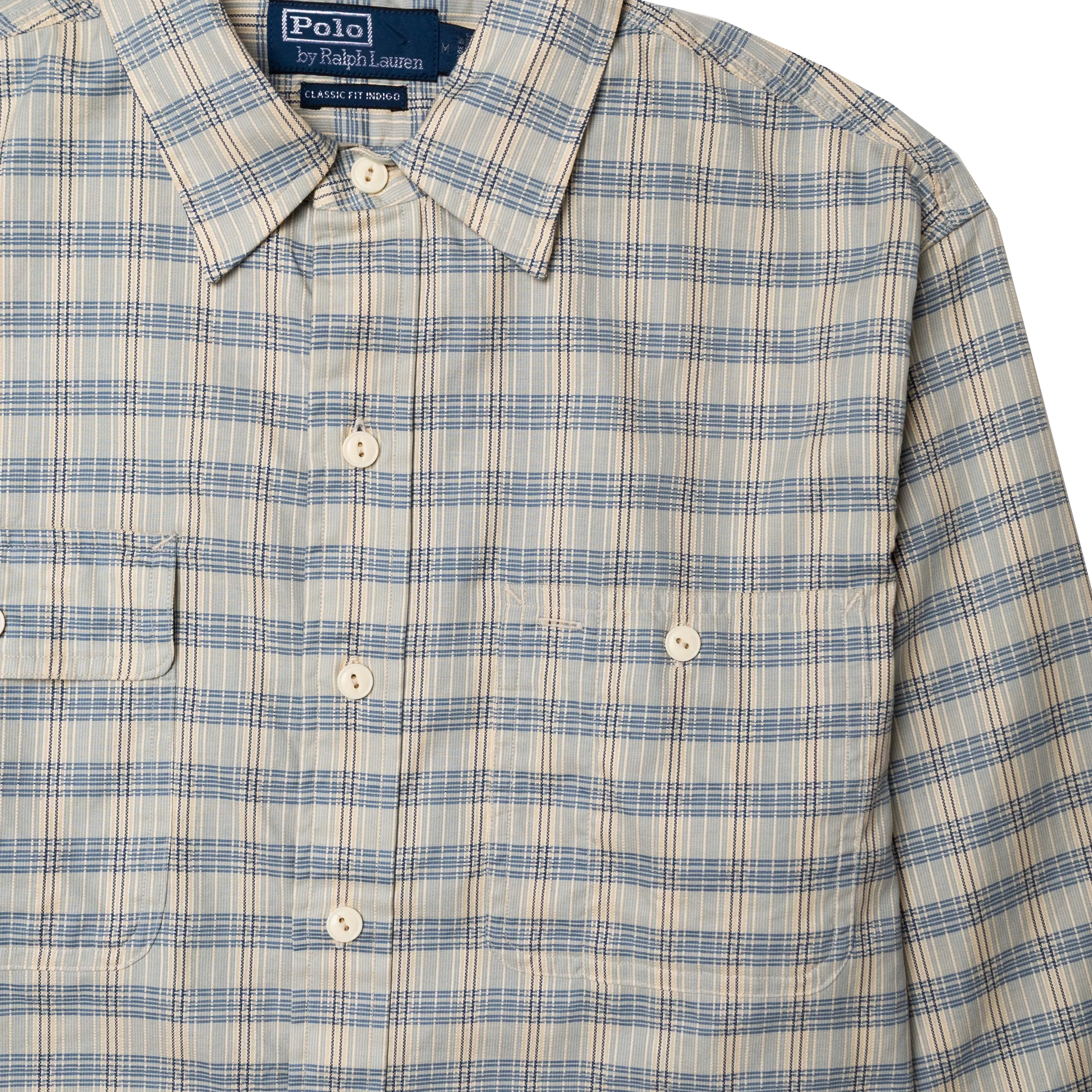 Polo Ralph Lauren Classic Fit Plaid Workshirt Indigo Cream