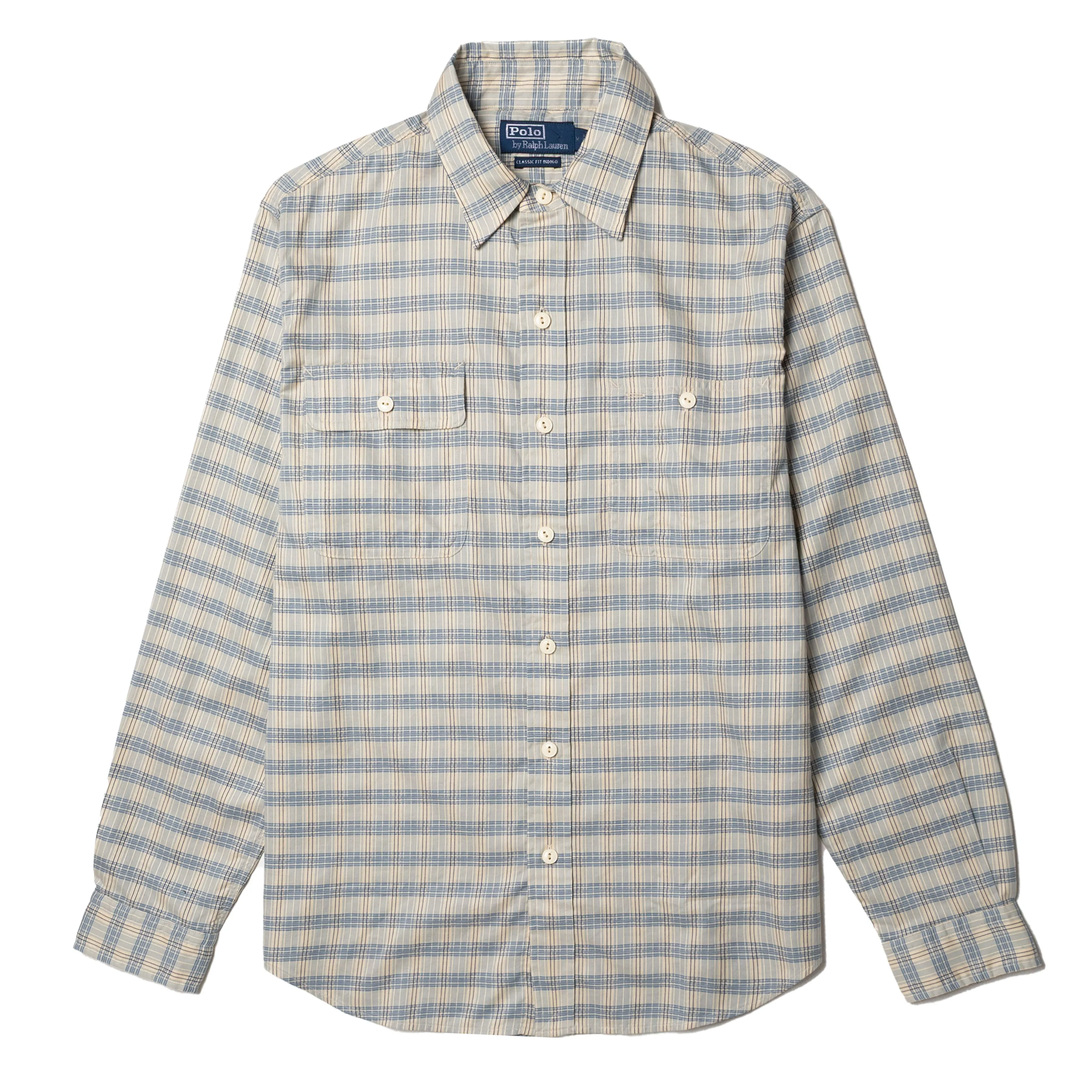 Polo Ralph Lauren Classic Fit Plaid Workshirt Indigo Cream