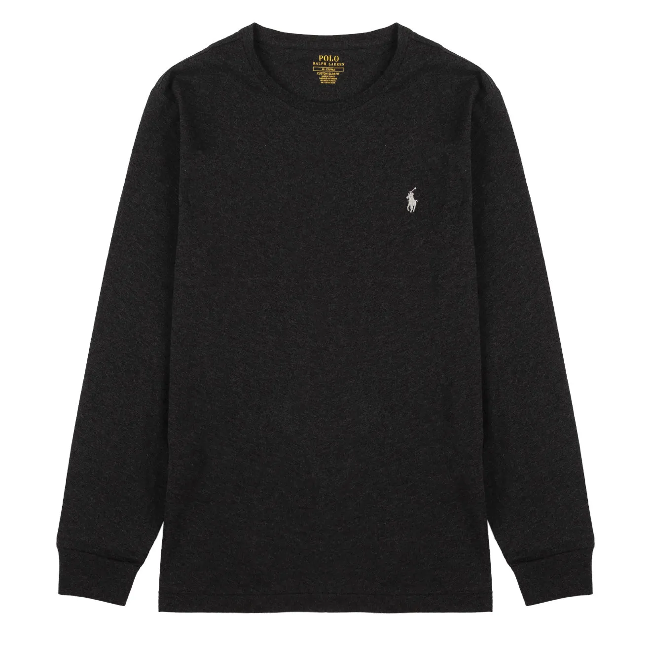 Polo Ralph Lauren Custom Slim Fit Cotton LS T-Shirt Black Heather
