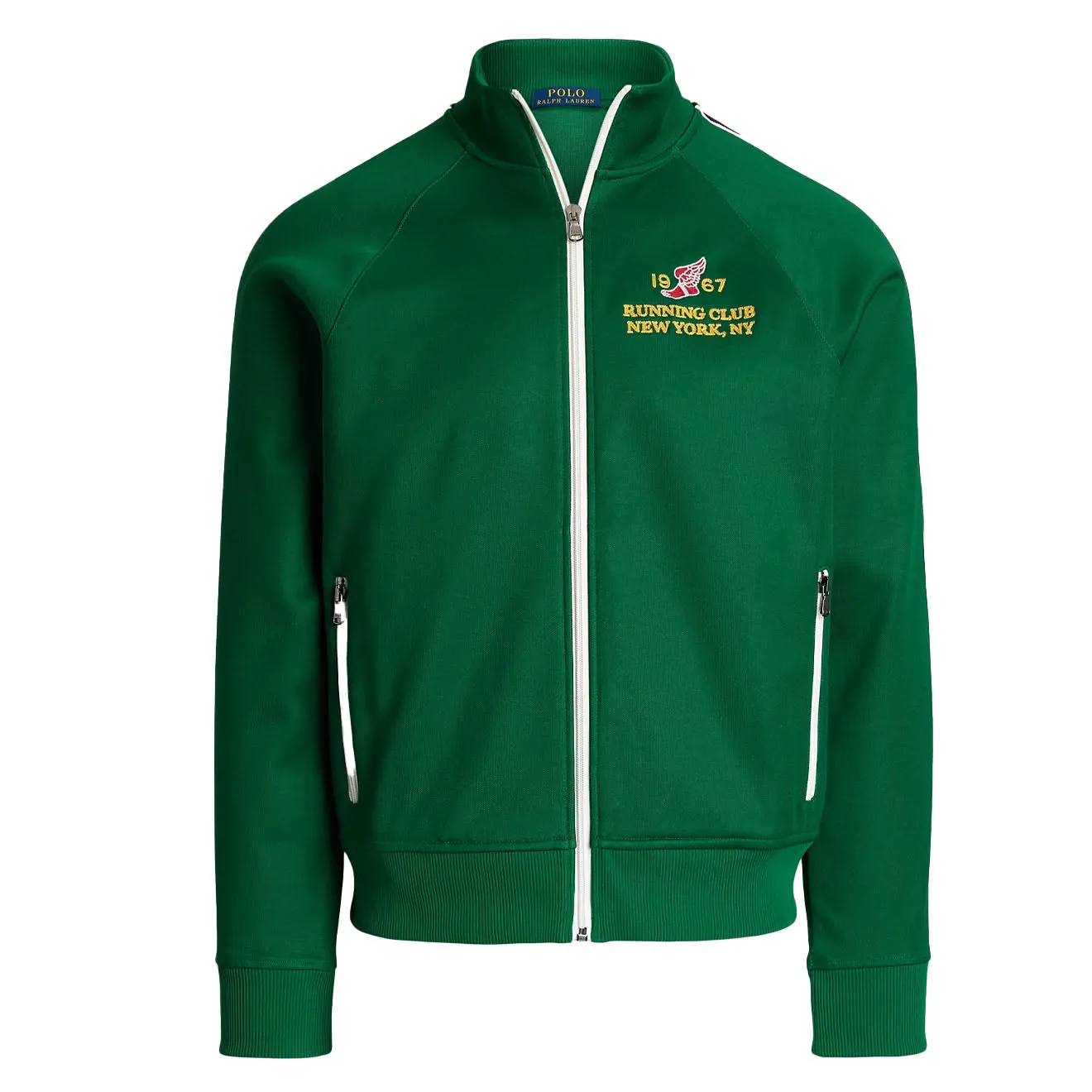 Polo Ralph Lauren Embroidered Plaited Tricot Track Jacket Tennis Green